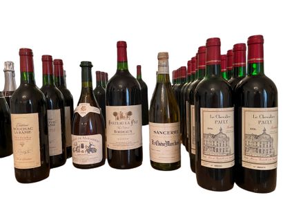 null * Lot de bouteilles de vins comprenant : 

10 bouteilles Chevalier PAULLY 1996...
