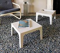 null Furniture set for PRISUNIC

Pair of white plastic coffee tables, one with magazine...