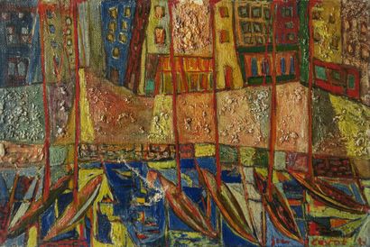 null Jean CORTOT (1928-2019)

Le port de Cassis, 1947

Huile sur toile, signée et...