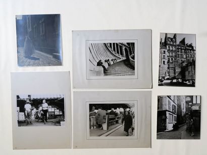 Ensemble comprenant six photographies vintage...