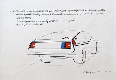 null 
Raymond LOEWY (1893-1986) 




Voiture prototype




Dessin sur feuille transparente,...