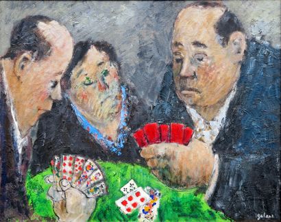 null René GALANT (1914-1997)

Les joueurs de cartes, 1989

Huile sur toile signée...
