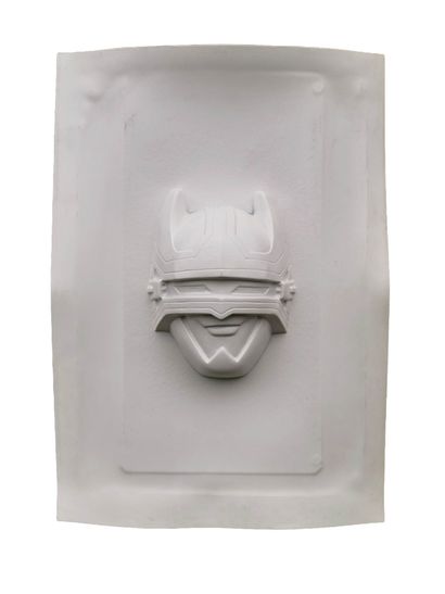null Three GOLDORAK masks in white molded plastic

Inscription in plastic .... Cesar...