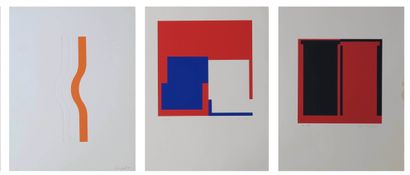 Three abstract serigraphs, Editions DelArco,...