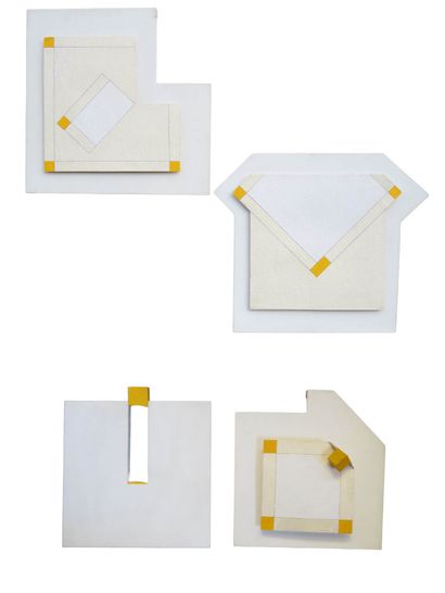 null André STEMPFEL (né en 1930)

Quatre compositions géométriques jaune et blanc

Mine...