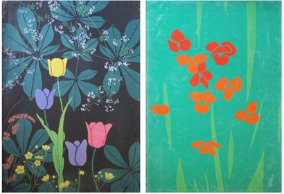 null Alfred LESBROS (1873-1940)

Flowers 

Four large stencils on cardboard

H. 107...