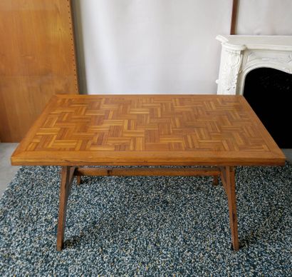 null René GABRIEL (1899-1950)

Rectangular wooden table with marquetry top

H. 73...