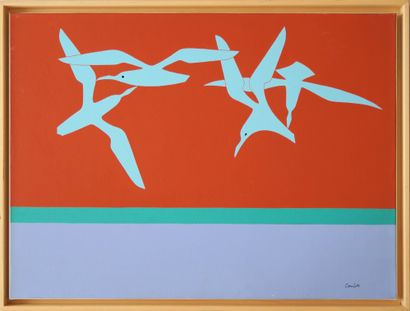 null Jean COULOT (1921-2010) 

Seagulls

Acrylic on paper mounted on canvas

H. 57...