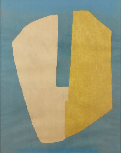 null D'après Serge POLIAKOFF (1900-1969)
Composition jaune et bleue, 1968 
Lithographie...