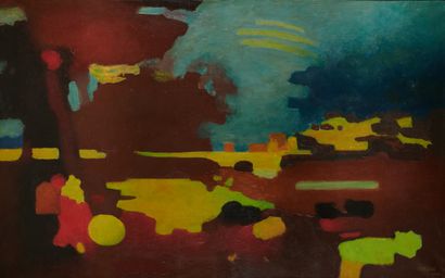 Roland BIERGE (1922-1991)
Paysage à l'arc-en-ciel...