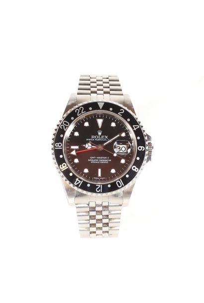 null ROLEX 
OYSTER PERPETUAL DATE GMT-MASTER II
Montre bracelet en acier à cadran...