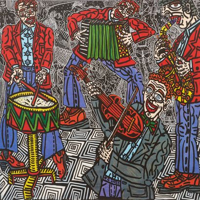 After Robert COMBAS (Born in 1957) 
The Musicians...