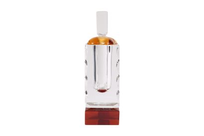 null SAINT-LOUIS 
Bottle "Eau de Saint-Louis 1997" in red, orange and colorless
H....