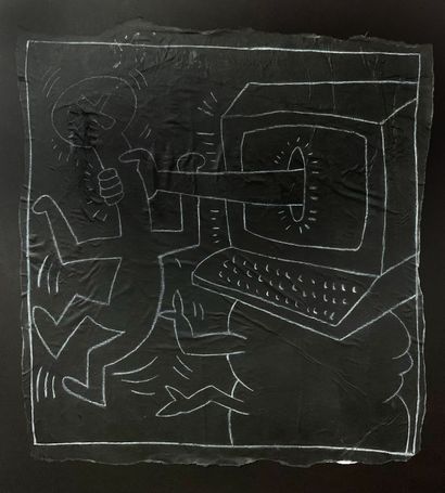 null Keith HARING (1958 - 1990)
Subway Drawing
circa 1982/85
Chalk on black paper...