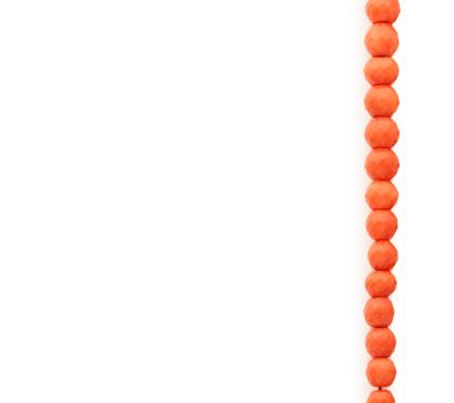 Necklace in fall of faceted coral pearls,...