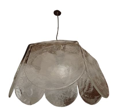 null Carlo NASON (Born in 1935) 
Suspension lamp with metal frame, bubble glass globe...