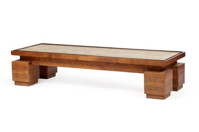 null Attributed to Paul DUPRE-LAFON (1900-1971) 
Rectangular coffee table, the oak...