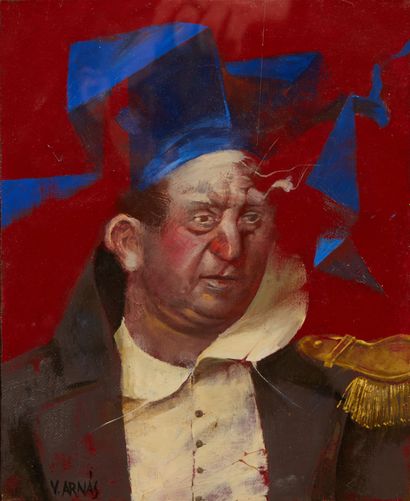 null Vicente ARNAS LOZANO (Born in 1949)
Portrait of an officer with a blue cap on...