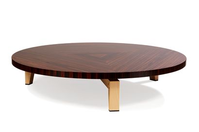 null Massimo SCOLARI (Né en 1943) GIORGETTI 
Table basse circulaire en bois, modèle...