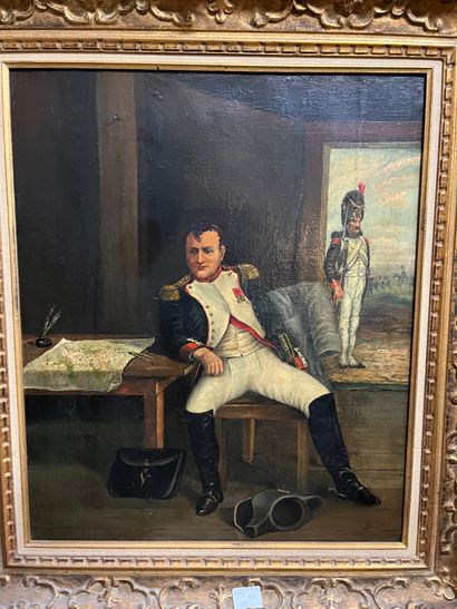 null Napoléon près du champ de Bataille 

Huile sur toile 

65 x 104 cm

Cadre en...