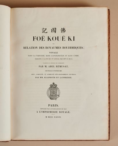 null REMUSAT (Abel). Foe Koue Ki ou relation des royaumes bouddhiques : voyage dans...