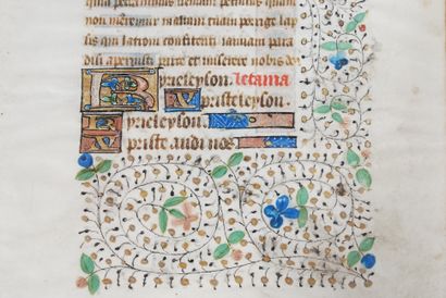 null [HEURES]. Feuillet extrait d'un livre d'heures

Extrait des litanies des saints

En...