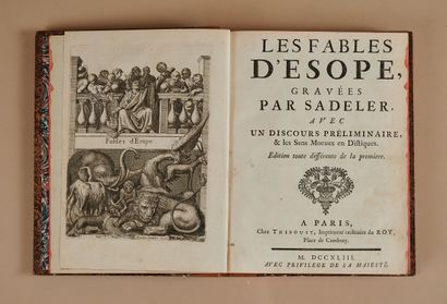 ESOPE. Les fables d'Esope, gravées par Sadeler...