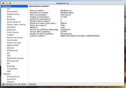 null * Ordinateur portable APPLE MacBook Air (13 pouces, début 2014)

Modèle : A1466...