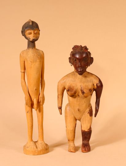 null Togo 
Statuette in the Ewe style called Venavi twin in wood, representing a...