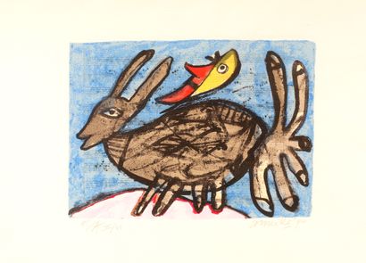null CORNEILLE (1922-2010) 
Animal Fantastic, 1990 
Lithographie signée au crayon...