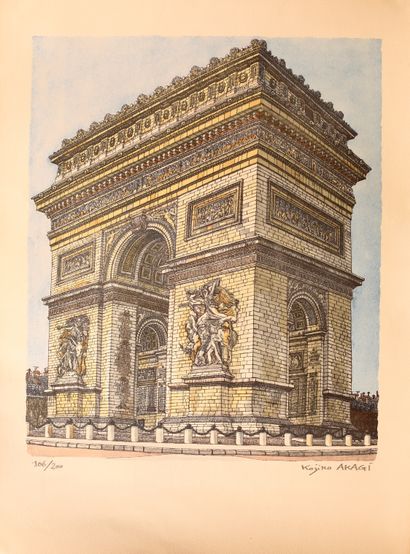 null **Kojiro AKAGI (1934-2021)
L'Arc de Triomphe de l'Etoile
Lithographie sur velin...