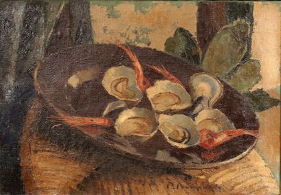 null Pierre BOMPARD (1890-1962)
Nature morte aux huîtres
Huile sur toile
Signée en...