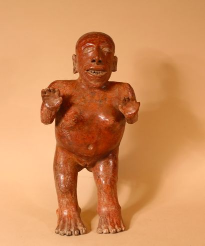 null Sculpture de style précolombien
En terre cuite, représentant Tlazolteotl, déesse...