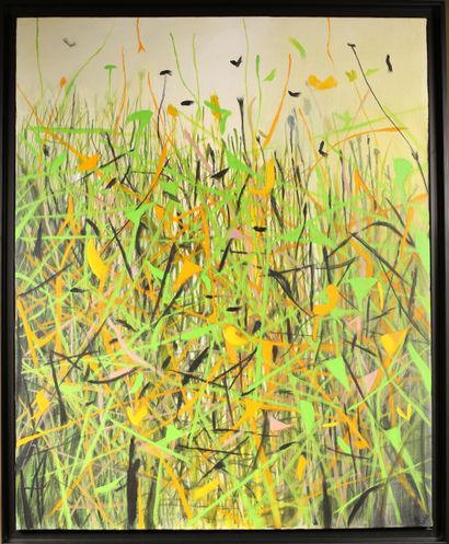 null Franck BRIATTE (Né en 1938)
Composition végétale 
Acrylique sur toile signée...
