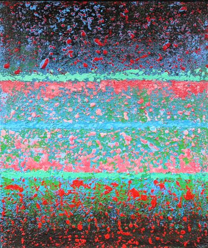 null Franck BRIATTE (Né en 1938)
Composition en noir, rouge et vert 
Acrylique sur...