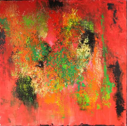 null Franck BRIATTE (Né en 1938)
Composition en rose, vert et noir 
Acrylique sur...