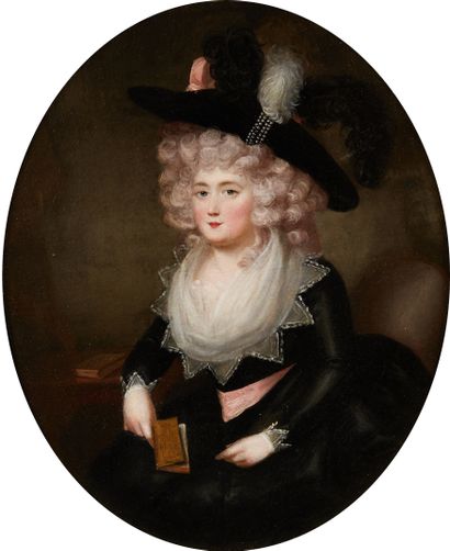 Ecole ANGLAISE vers 1770
Portrait de dame...