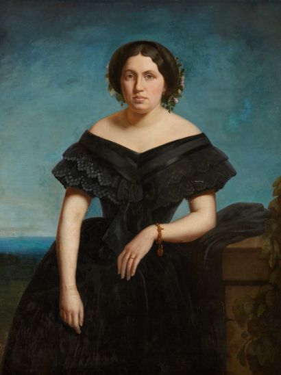null Ecole du XVIIIe siècle
Portrait d'une élégante en robe noire
Huile sur toile
Hauteur...