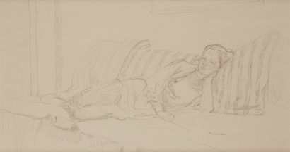 null Maurice BRIANCHON (1899-1979)
Femme allongée sur un divan 
Mine de plomb sur...
