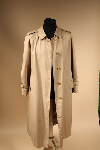 null BURBERRY'S 
Trench coat en coton et polyester beige à doublure tartan
Poche...