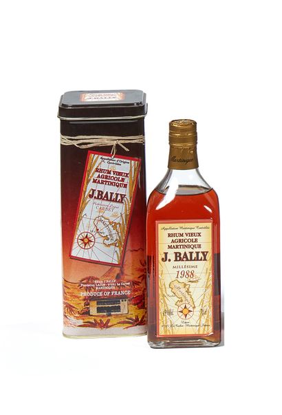 null BALLY 
1 bouteille de Rhum Millésime 1988 J. BALLY
70 cl
Boite en tôle