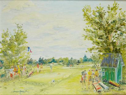 null Georges YOLDJOGLOU (Né en 1933) 
Le Parcours de Golf, 1985
Huile sur toile signée...