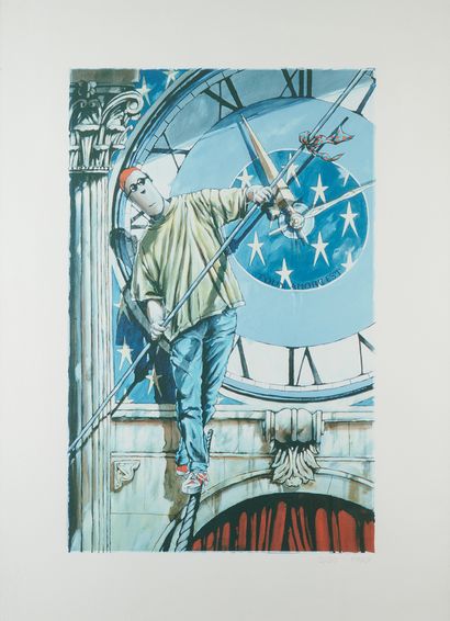 null Philippe VERMEULEN aka FIFAX (Born 1962) 
Urban balancing act
Print signed and...