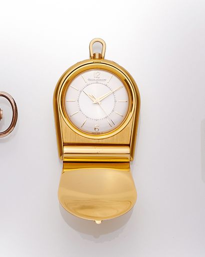 null JAEGER LeCOULTRE
Alarm clock in gilt metal, MEMOVOX model, silvered dial, straight...