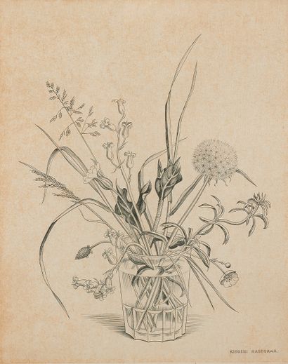 null Kiyoshi HASEGAWA (1891-1980)
Fleur des champs dans un vase (printemps) – Fleurs...