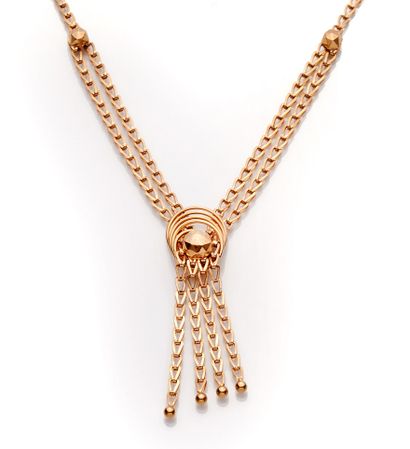 Necklace in 18K yellow gold 750‰, folded...