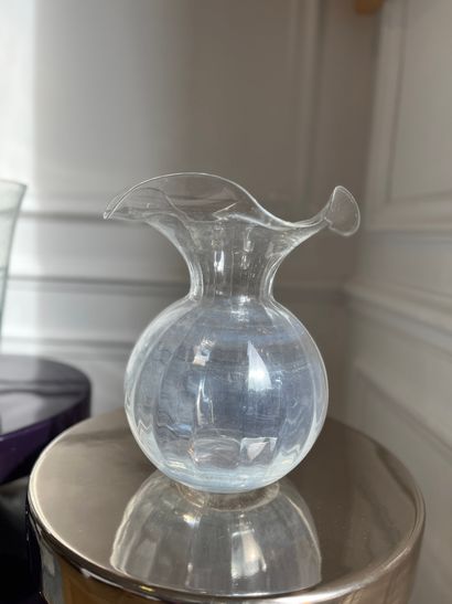 null LANCEL and BIOT 
Two glass vases 
H. 29 and 29.5 cm