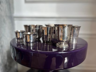 Silver-plated lot comprising seven timbales...