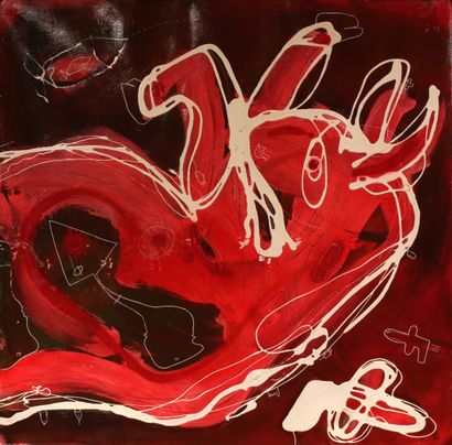 null Elivies QUERIE (XXIème siècle)
"Rouge"
Acrylique sur toile (roulée sans châssis)...