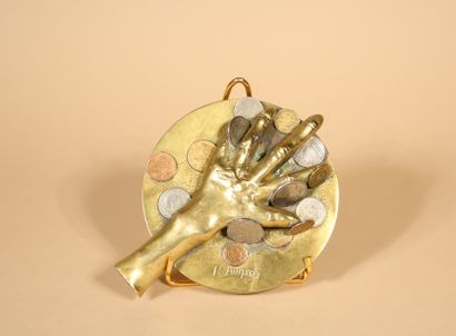 R. AUGROS 
Main et pièces 
Epreuve en bronze...